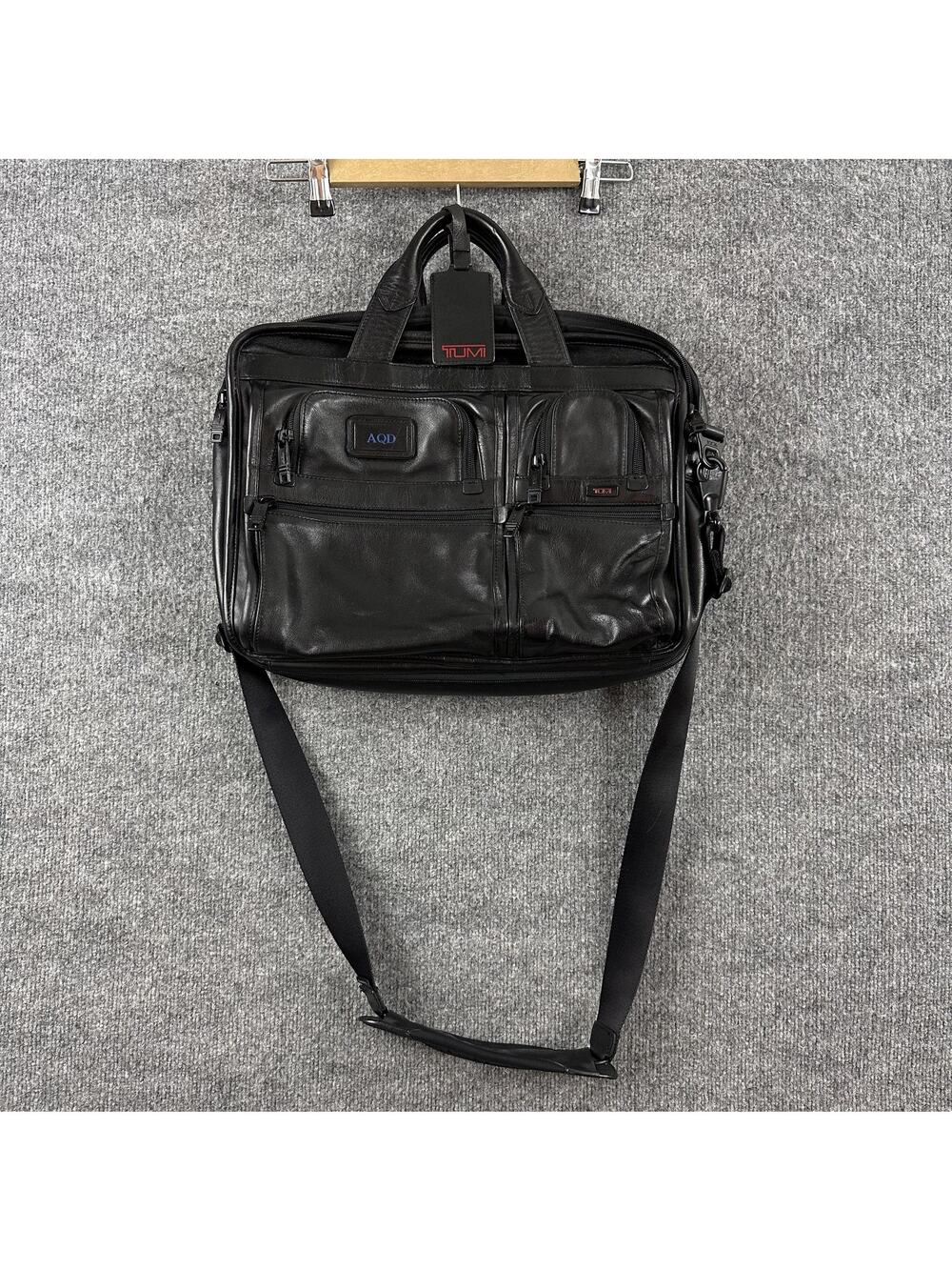 Tumi Black Leather Laptop Briefcase